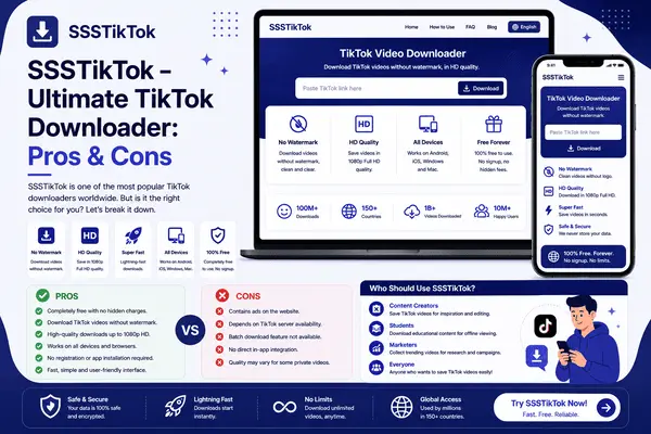 SSSTikTok – Ultimate TikTok Downloader: Pros & Cons